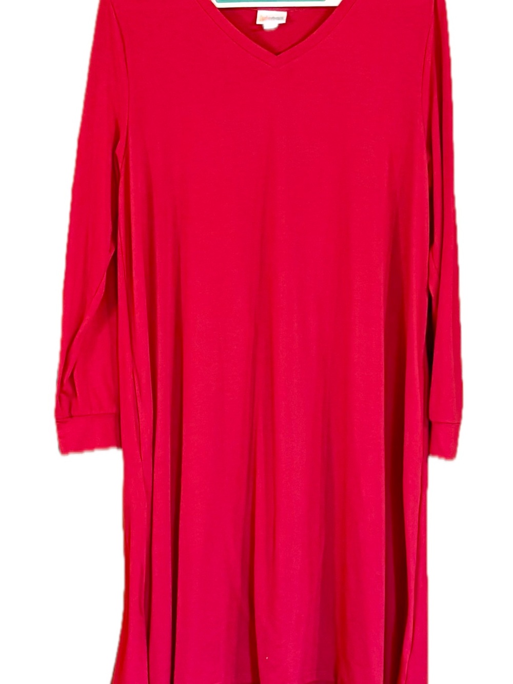LULAROE Emily Dress Long Sleeves Bright Red XL